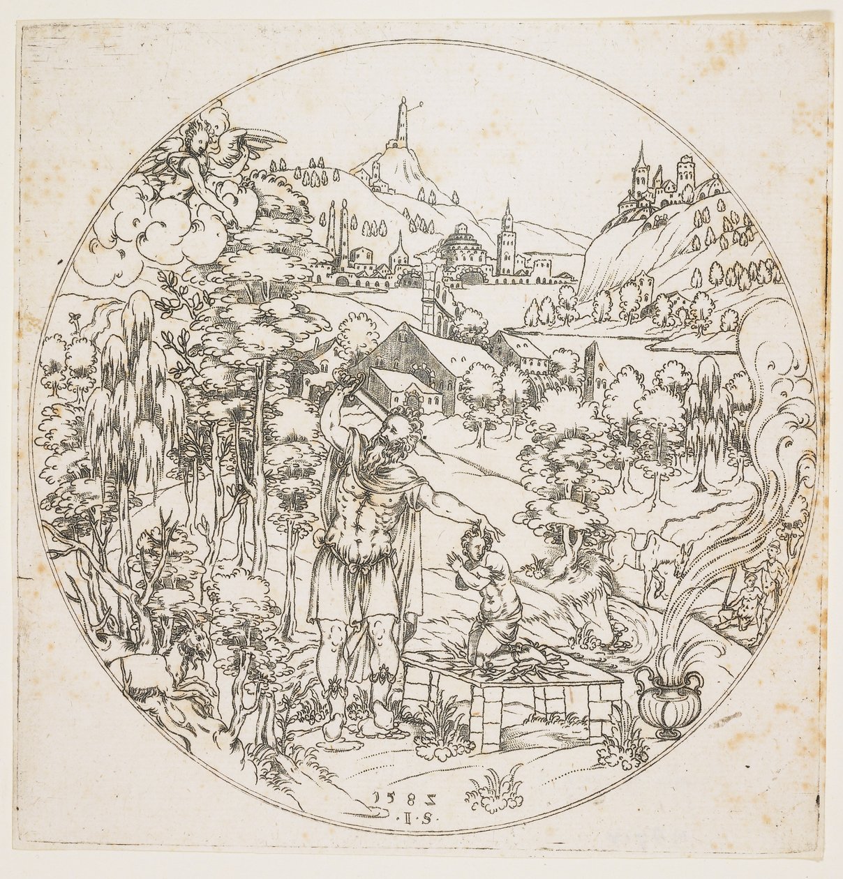 亚伯拉罕牺牲，1585年（打孔雕刻） 作者 乔纳斯·西尔弗（Jonas Silver）