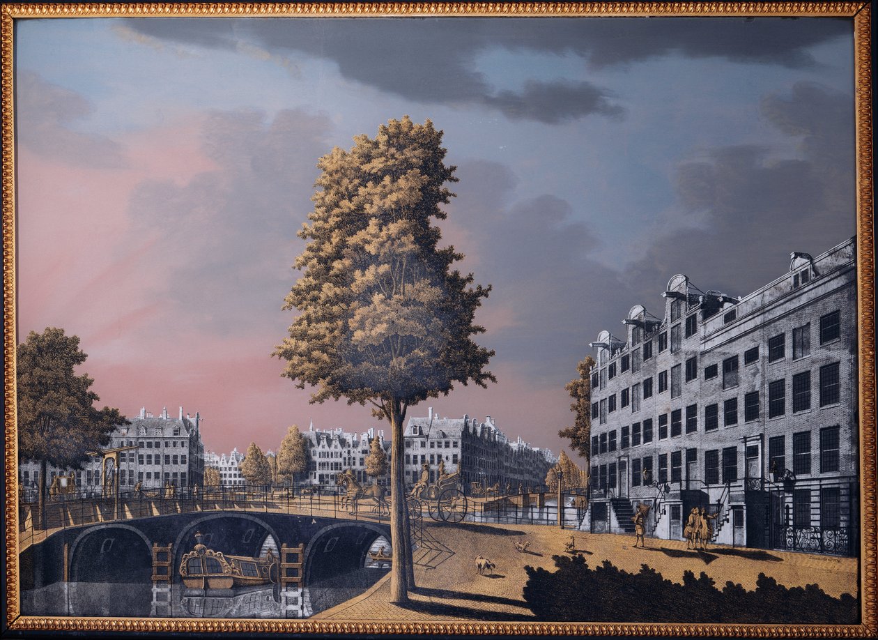 俯瞰Binnenamstel和Nieuwe Herengracht的Herengracht风景，阿姆斯特丹，1776年 作者 乔纳斯·泽纳（Jonas Zeuner）