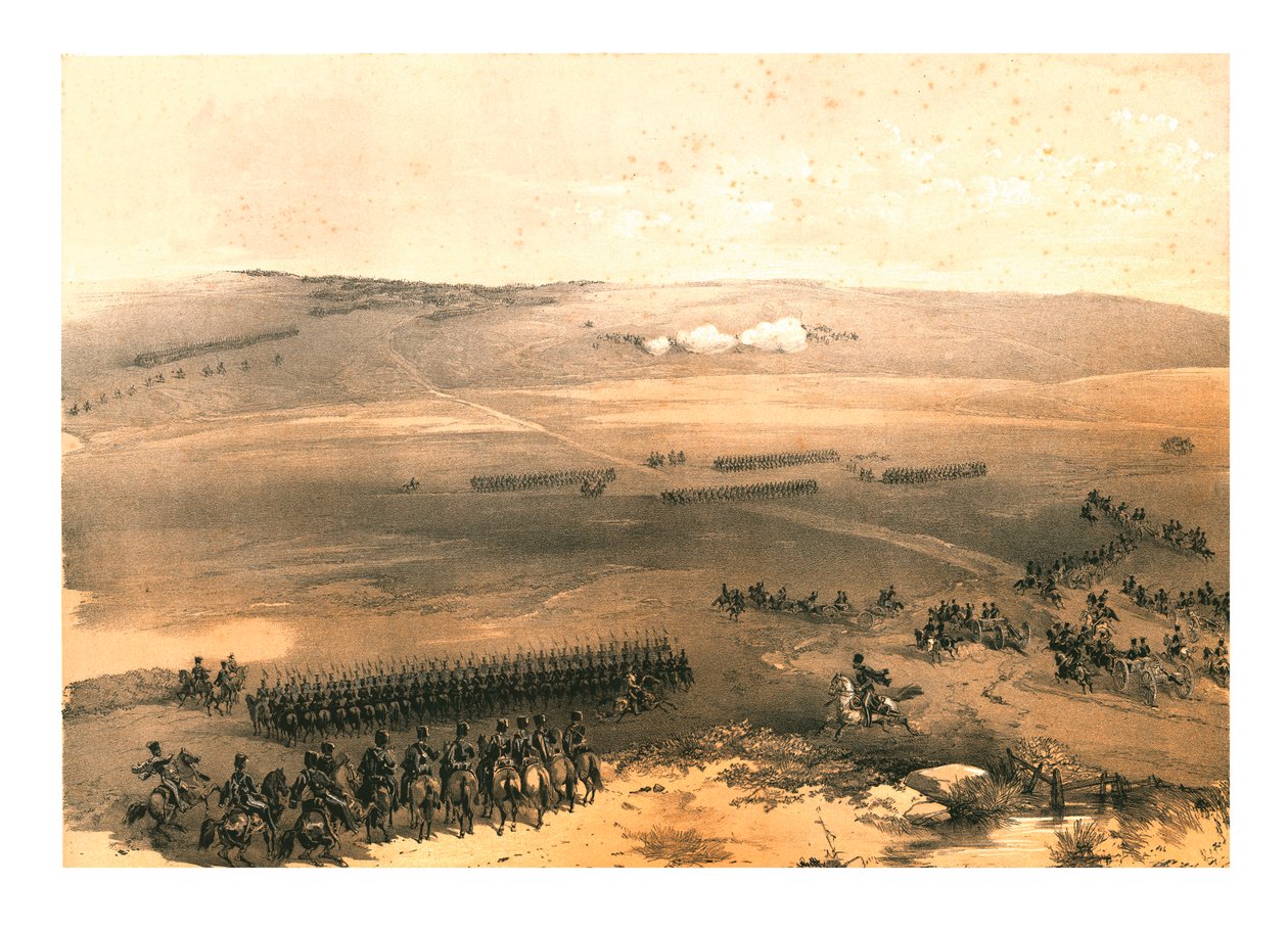 布尔加纳克高地的骑兵事件--第一炮......1854年》，1855年。 作者 乔纳森·尼达姆（Jonathan Needham）