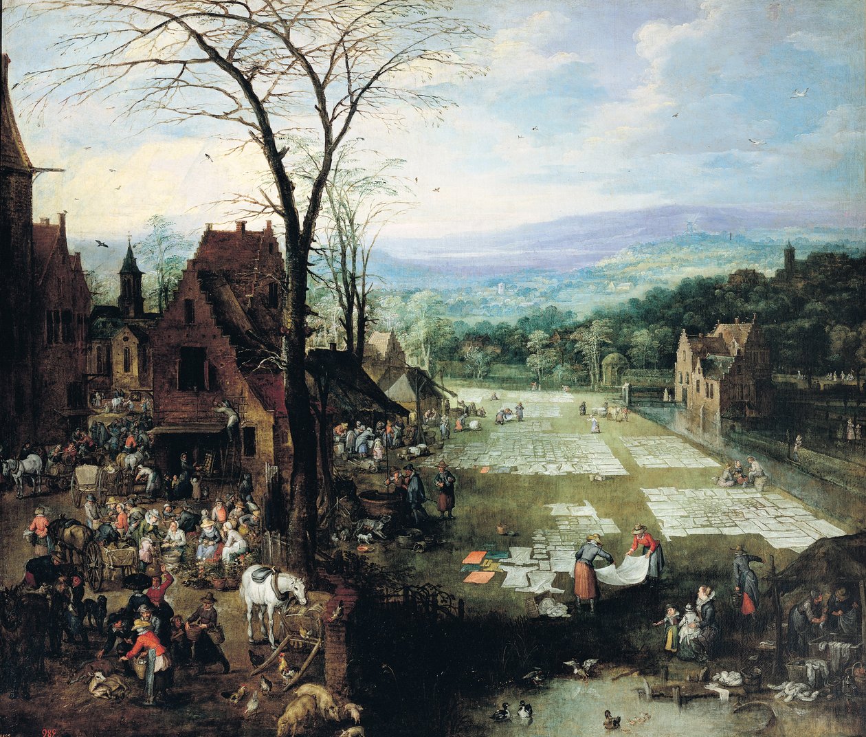 市场和漂白场，1620-22 作者 Joos或Josse de Momper
