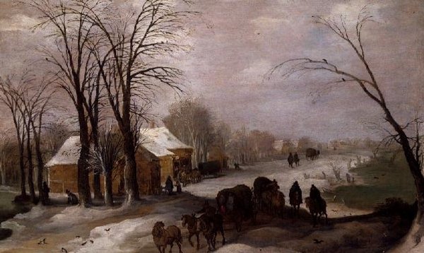 雪中的旅行者 作者 Joos或Josse de The Younger Momper