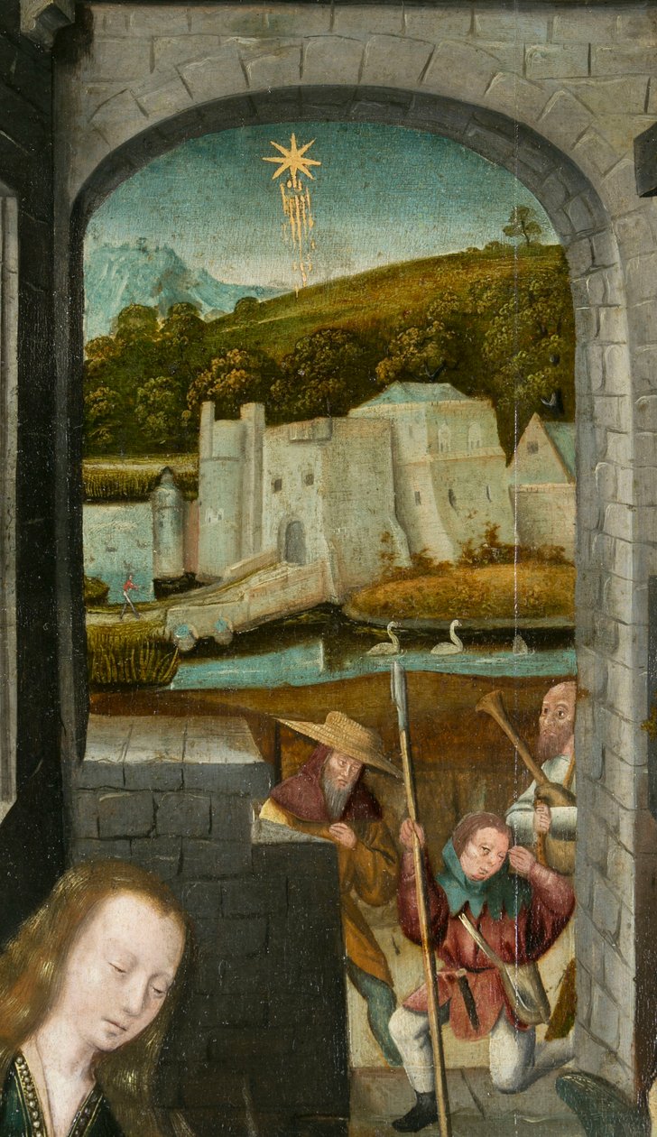 伯利恒三联画，约1540年（木板画）。 作者 Joos van (attr. To) Cleve