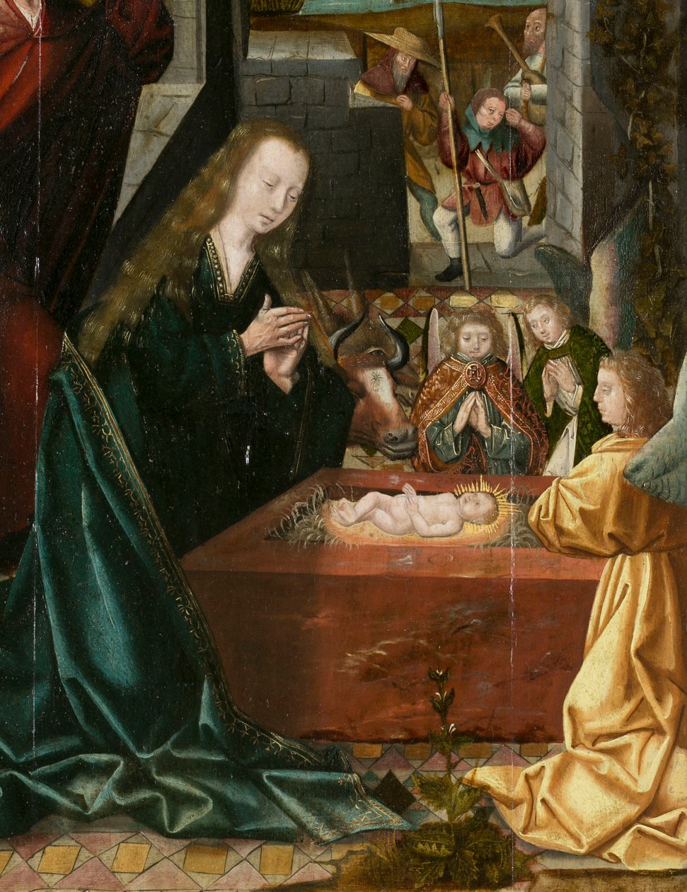 伯利恒三联画，约1540年（木板画）。 作者 Joos van (attr. To) Cleve