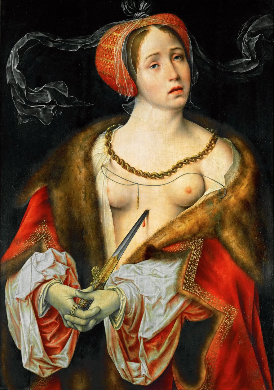 早期尼德兰艺术：Lucrece - Lucretia par Cleve, Joos van（约1485-1540），约1521-1525。木板油画，75.7x53.9。艺术史博物馆，维埃纳 作者 乔斯范克里夫