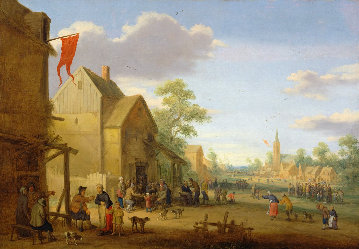 1624年，一个村庄会议聚集在街上 作者 Joost Cornelisz。 Droochsloot