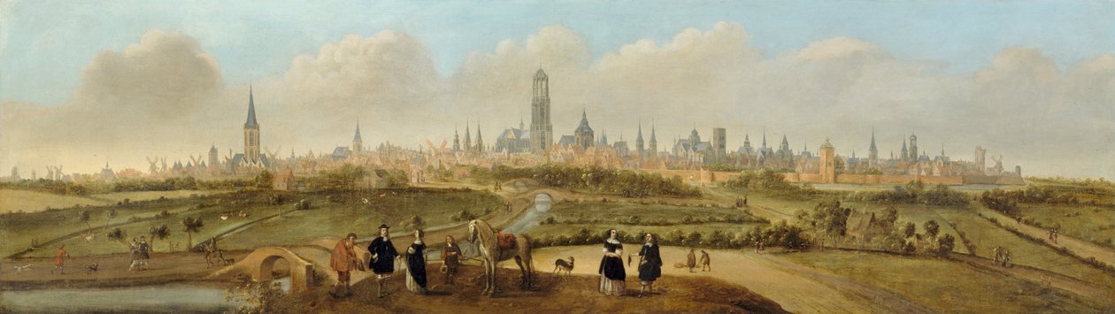在乌得勒支市的看法 作者 Joost Cornelisz。 Droochsloot