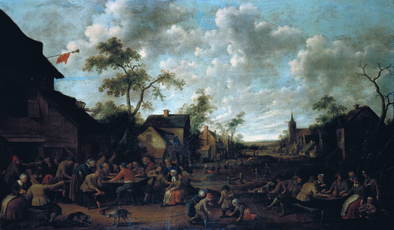 1661年，农民在村子里盛宴 作者 Joost Cornelisz。 Droochsloot