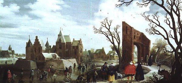冬天，1624年（小组）（对81006） 作者 Joost Cornelisz。 Droochsloot