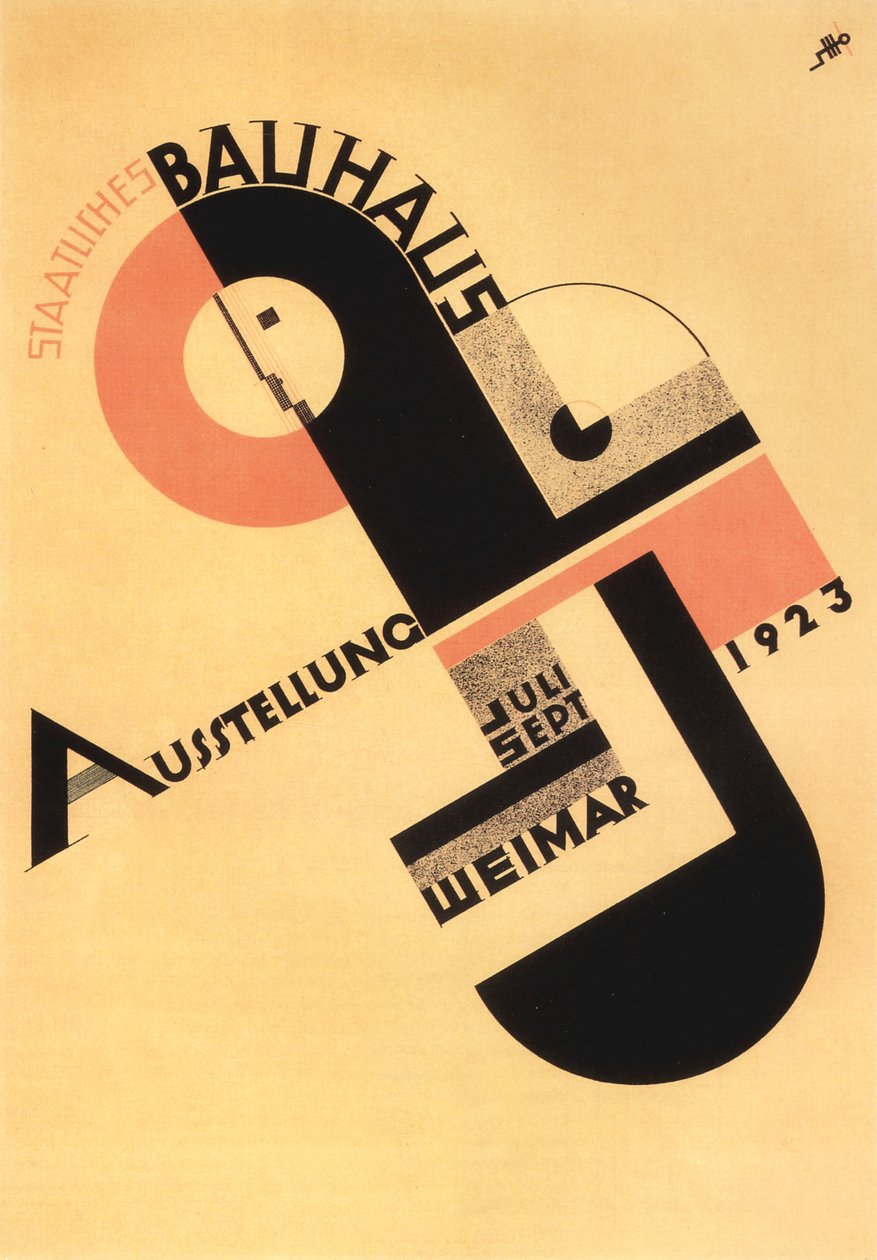 包豪斯展览。明信片，1923年。 作者 乔斯特·施密特（Joost Schmidt）