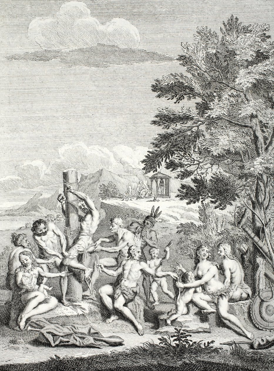 人类牺牲，来自“南美洲的旅行史”，1752年 作者 豪尔赫和乌洛亚，安东尼奥·德胡安·圣塔西利亚