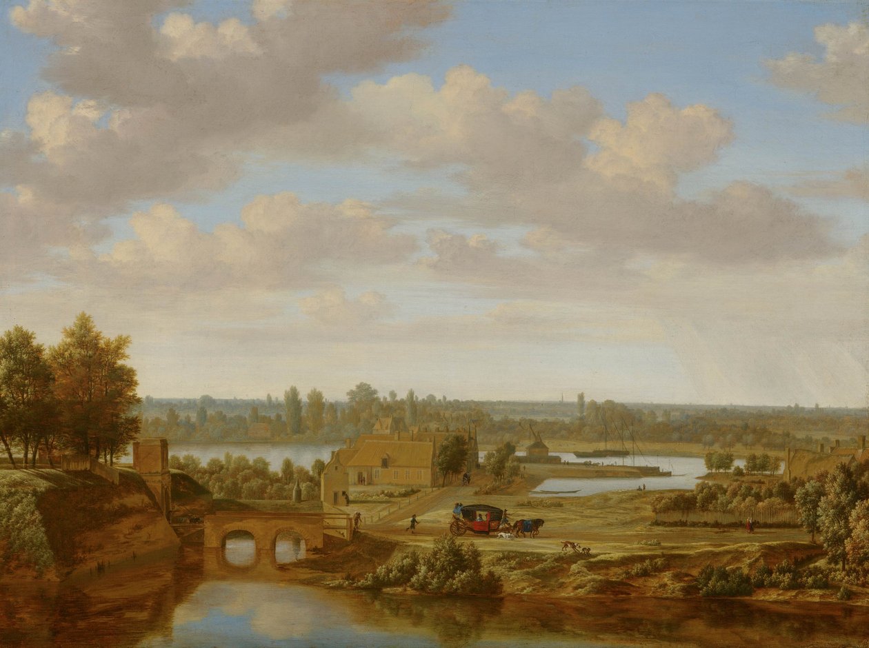 在阿纳姆附近的全景与Rijnpoort 作者 Joris van der Haagen或Hagen