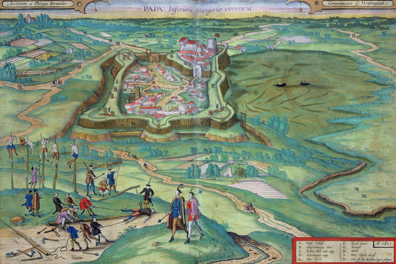 爸爸的地图，来自 Georg Braun (1541-1622) 和 Frans Hogenberg (1535-90) 1617 年的“Civitates Orbis Terrarum”（彩色雕刻） 作者 乔里斯（后）霍夫纳格尔