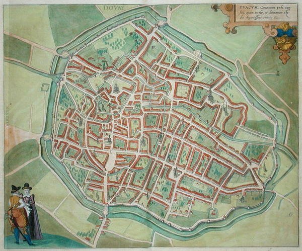 多维平面图，出自乔治-布劳恩（1541-1622）和弗兰斯-霍根堡（1535-90）的《地球上的公民》，约1572年（彩色雕刻）。 作者 乔里斯（后）霍夫纳格尔