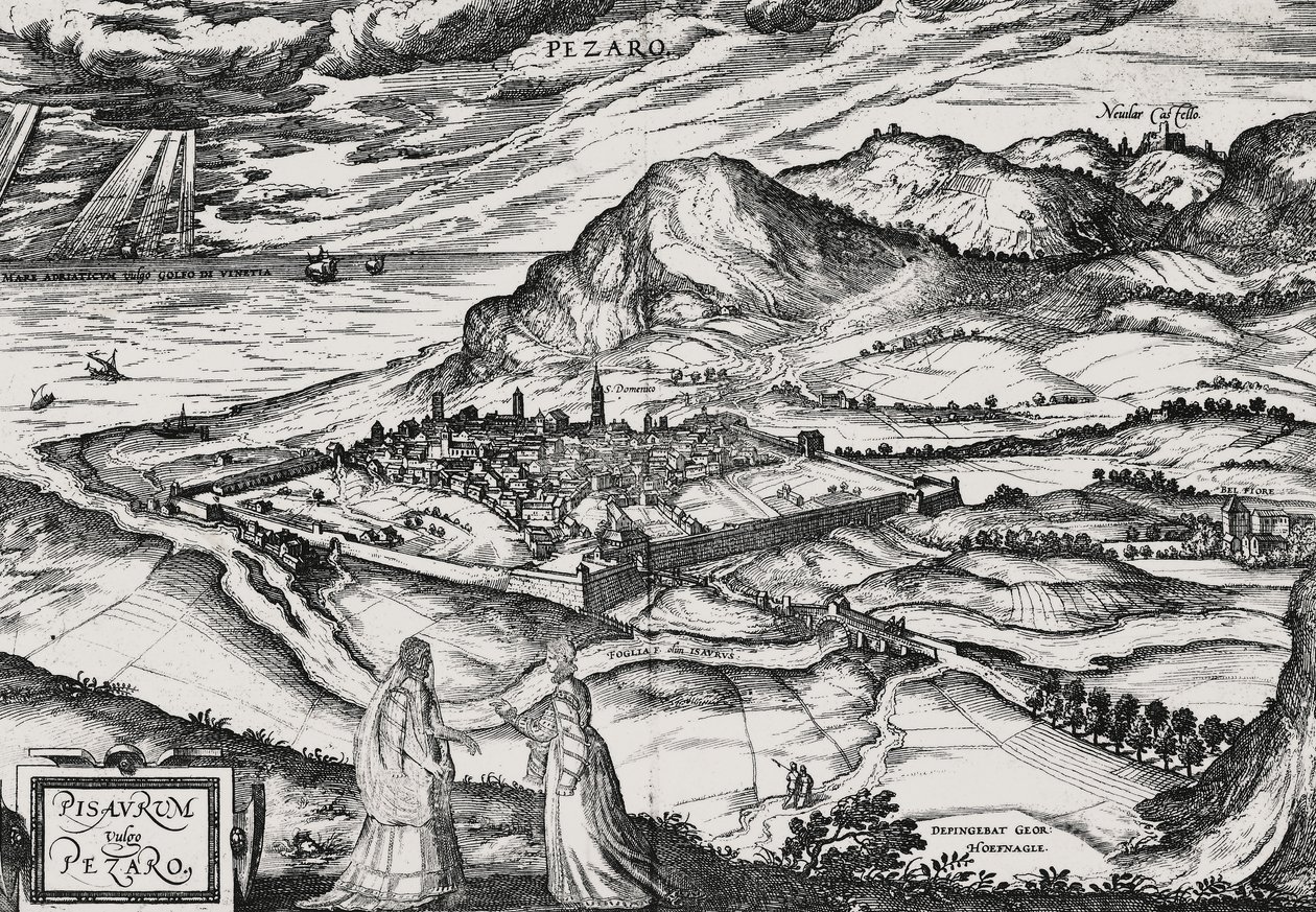 佩萨罗市，约里斯-霍夫纳格尔（1542-1601）的雕刻作品 作者 乔里斯·霍夫纳格尔