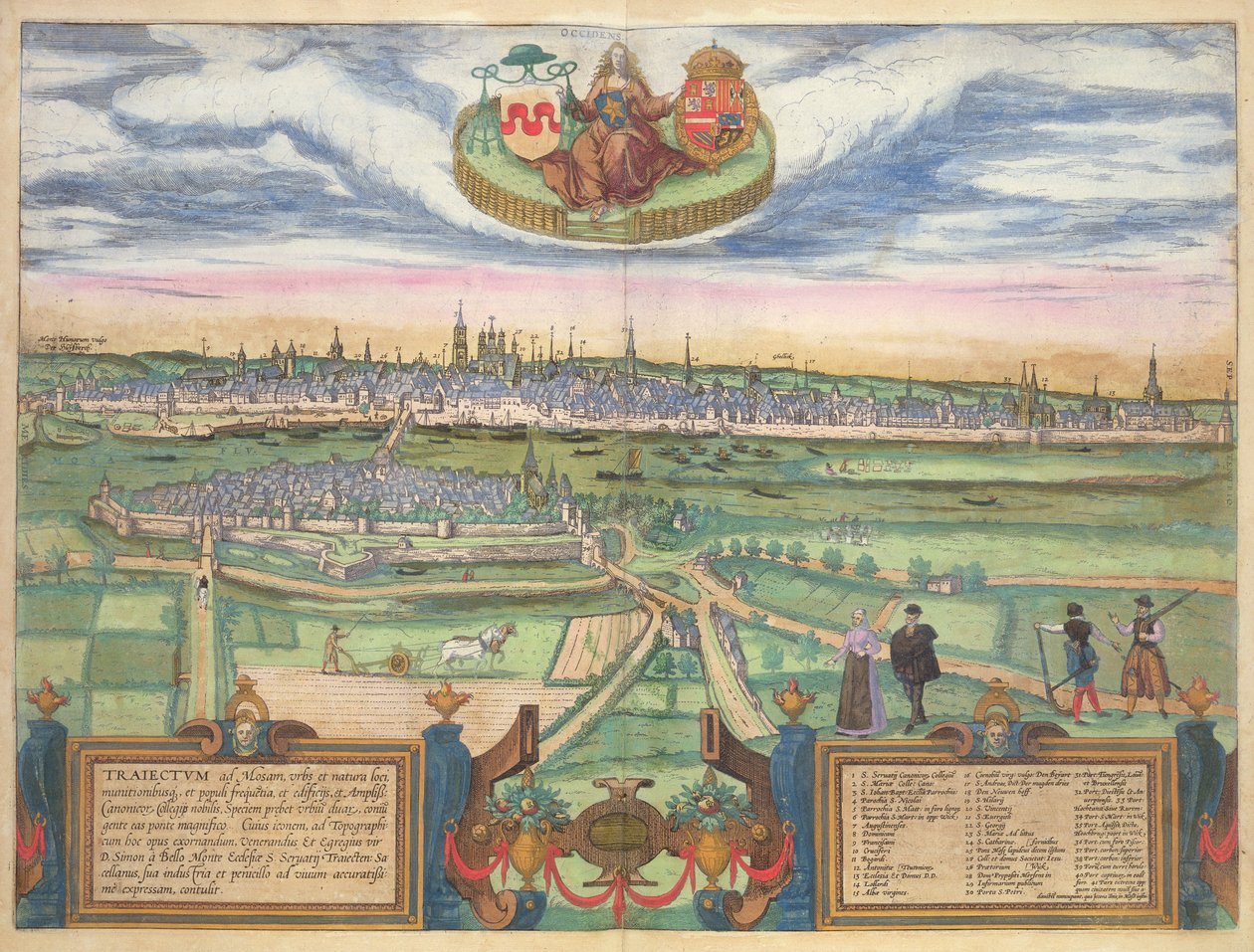 欧洲城市，来自Georg Braun（1541-1622）和Frans Hogenberg（1535-90）1575（彩色雕刻）的&39;Civitates Terrarum&39; 作者 乔里斯·霍夫纳格尔
