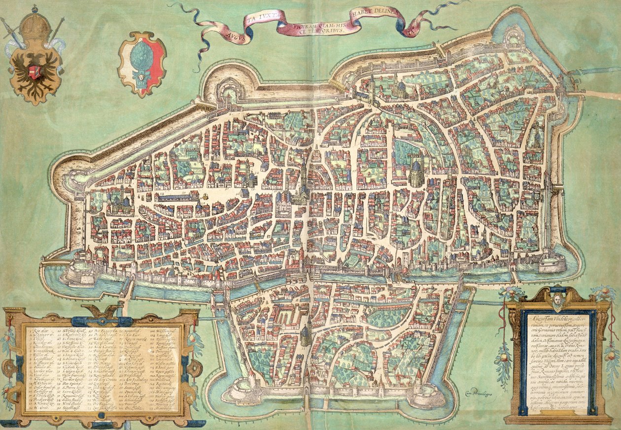 地图剑桥，从“世界”布劳恩（1541年至1622年）和弗兰茨Hogenbergh（1535年至1590年），c.1572 作者 乔里斯·霍夫纳格尔