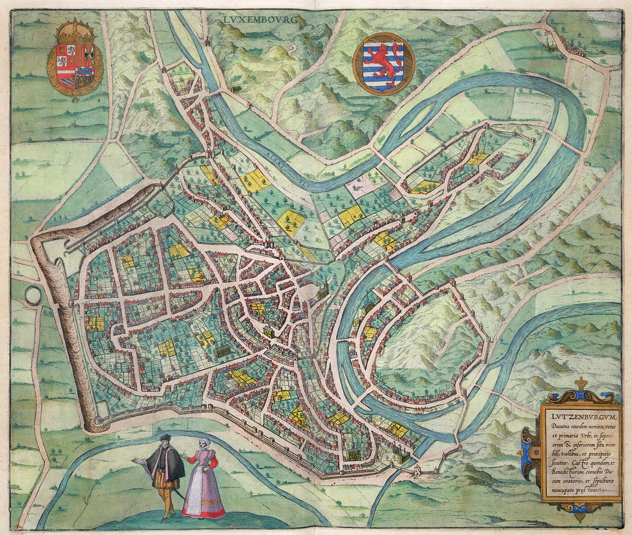地图卢森堡，从“世界”布劳恩（1541年至1622年）和弗兰茨Hogenbergh（1535年至1590年）c.1572-1617 作者 乔里斯·霍夫纳格尔