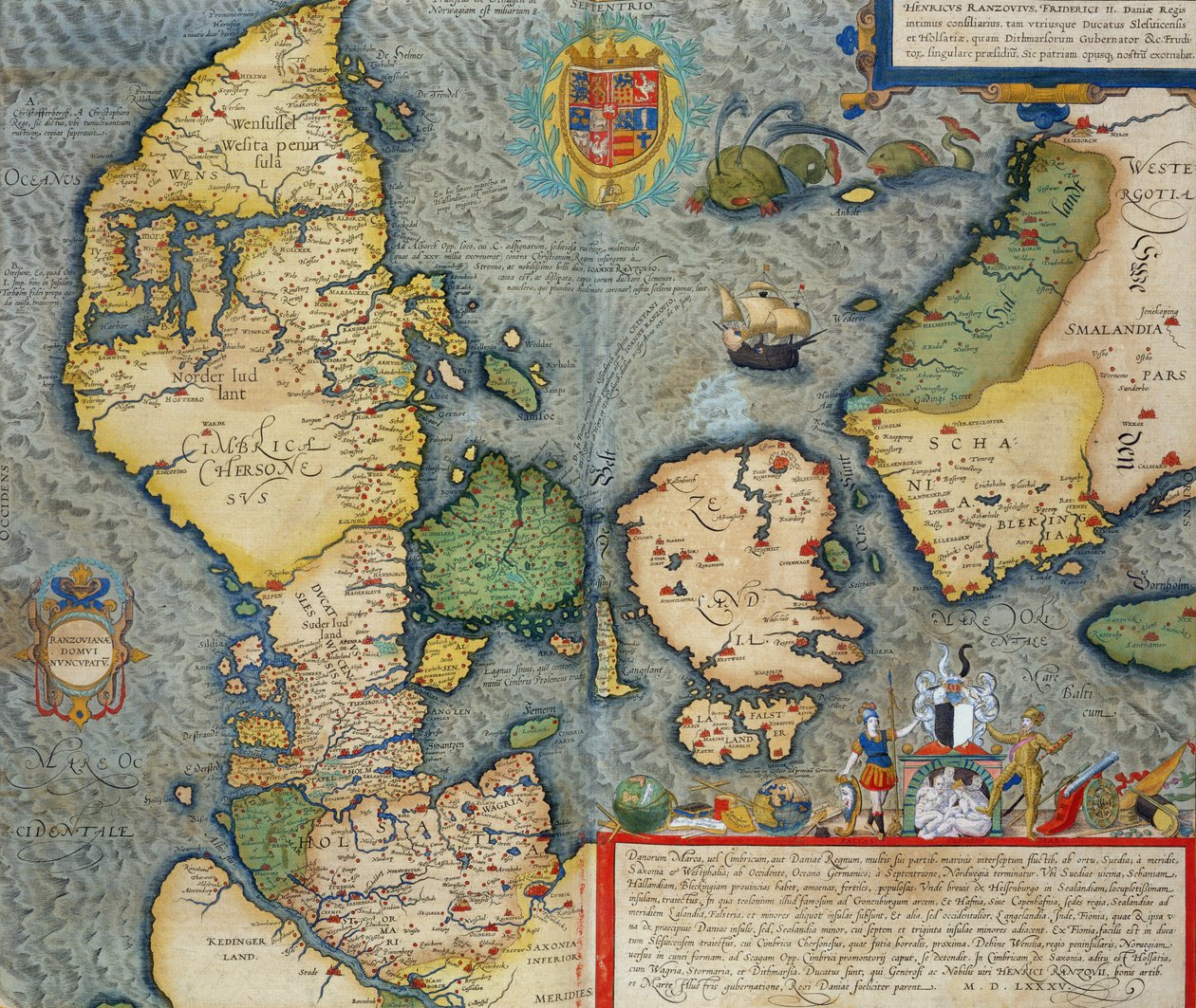 北欧地图，来自&39;Civitates Orbis Terrarum&39;的Georg Braun（1541-1622）和Frans Hogenberg（1535-90）c.1572-1617 作者 乔里斯·霍夫纳格尔