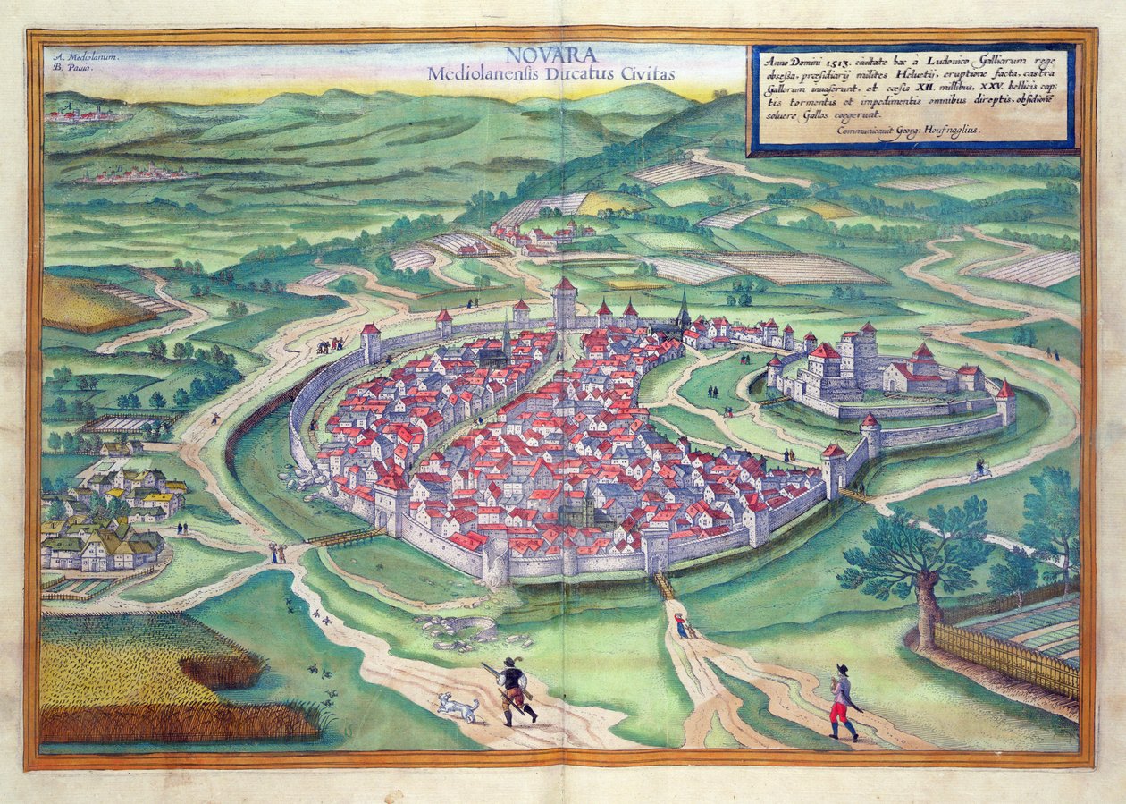 地图诺瓦拉，从“世界”布劳恩（1541年至1622年）和弗兰茨Hogenbergh（1535至1590年）c.1572-1617 作者 乔里斯·霍夫纳格尔