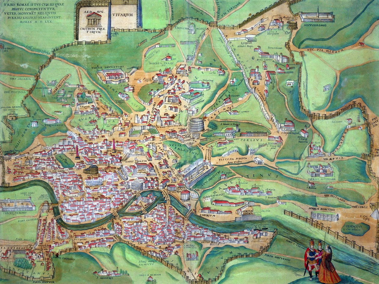 罗马地图，来自&39;Civitates Orbis Terrarum&39;的Georg Braun（1541-1622）和Frans Hogenberg（1535-90），1570 作者 乔里斯·霍夫纳格尔