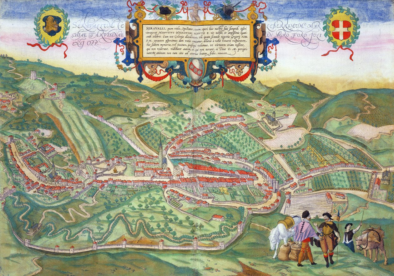 地图塞拉瓦莱的，从“世界”布劳恩（1541年至1622年）和弗兰茨Hogenbergh（1535年至1590年）c.1572-1617 作者 乔里斯·霍夫纳格尔