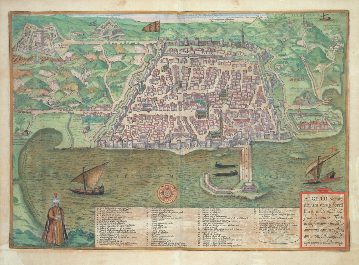 托莱多的地图从“世界”布劳恩（1541年至1622年）和弗兰茨Hogenbergh（1535年至1590年），1566 作者 乔里斯·霍夫纳格尔