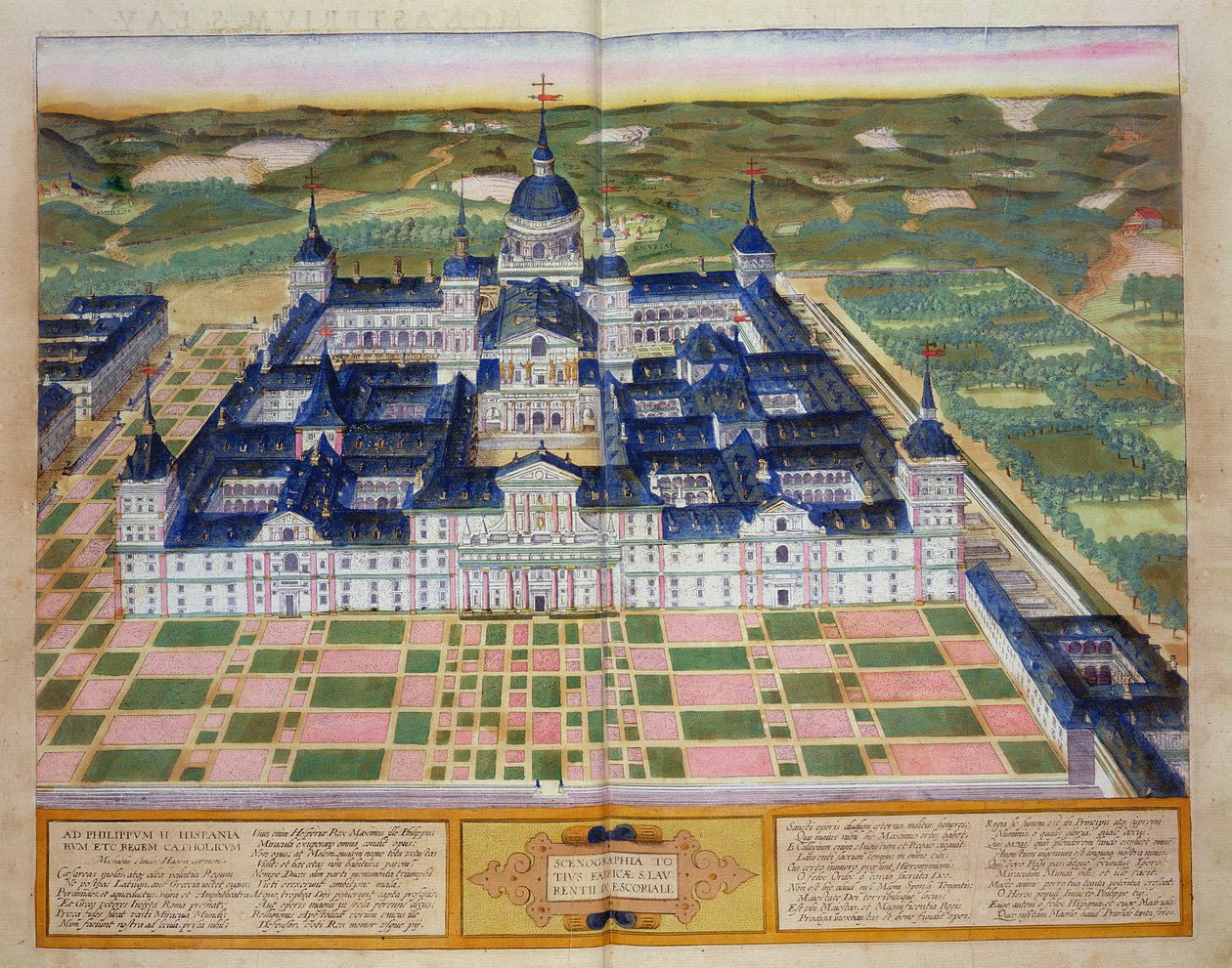 El Escorial修道院的计划，来自Georg Braun（1541-1622）和Frans Hogenberg（1535-90）的&39;Civitates Orbis Terrarum&39;，c.1572 作者 乔里斯·霍夫纳格尔