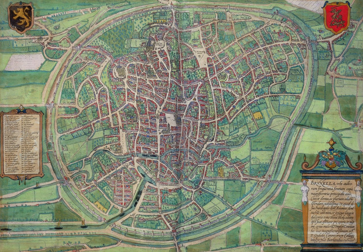 布鲁塞尔城市规划，来自Georg Braun（1542-1622）和Frans Hogenburg（1635-90）的&39;Civitates Orbis Terrarum&39;，c.1572 作者 乔里斯·霍夫纳格尔