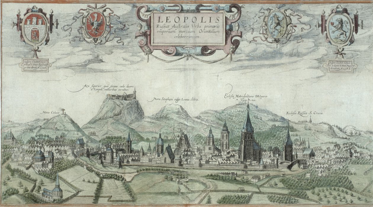 Leopolis的景色，来自Georg Braun（1541-1622）和Frans Hogenberg（1535-90）的&39;Civitates Orbis Terrarum&39; 作者 乔里斯·霍夫纳格尔