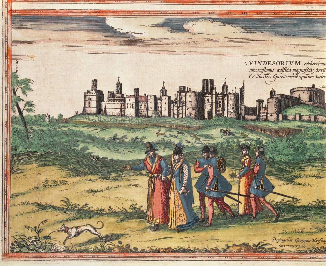 温莎城堡的视图，来自&39;Civitates Orbis Terrarum&39;的Georg Braun（1541-1622）和Frans Hogenberg（1535-90）1599 作者 乔里斯·霍夫纳格尔