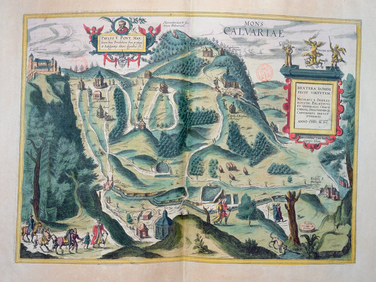 Zebrzydowski Calvary的视图，来自Georg Braun（1541-1622）和Frans Hogenberg（1535-90）的&39;Civitates Orbis Terrarum&39;，c。 1617 作者 乔里斯·霍夫纳格尔