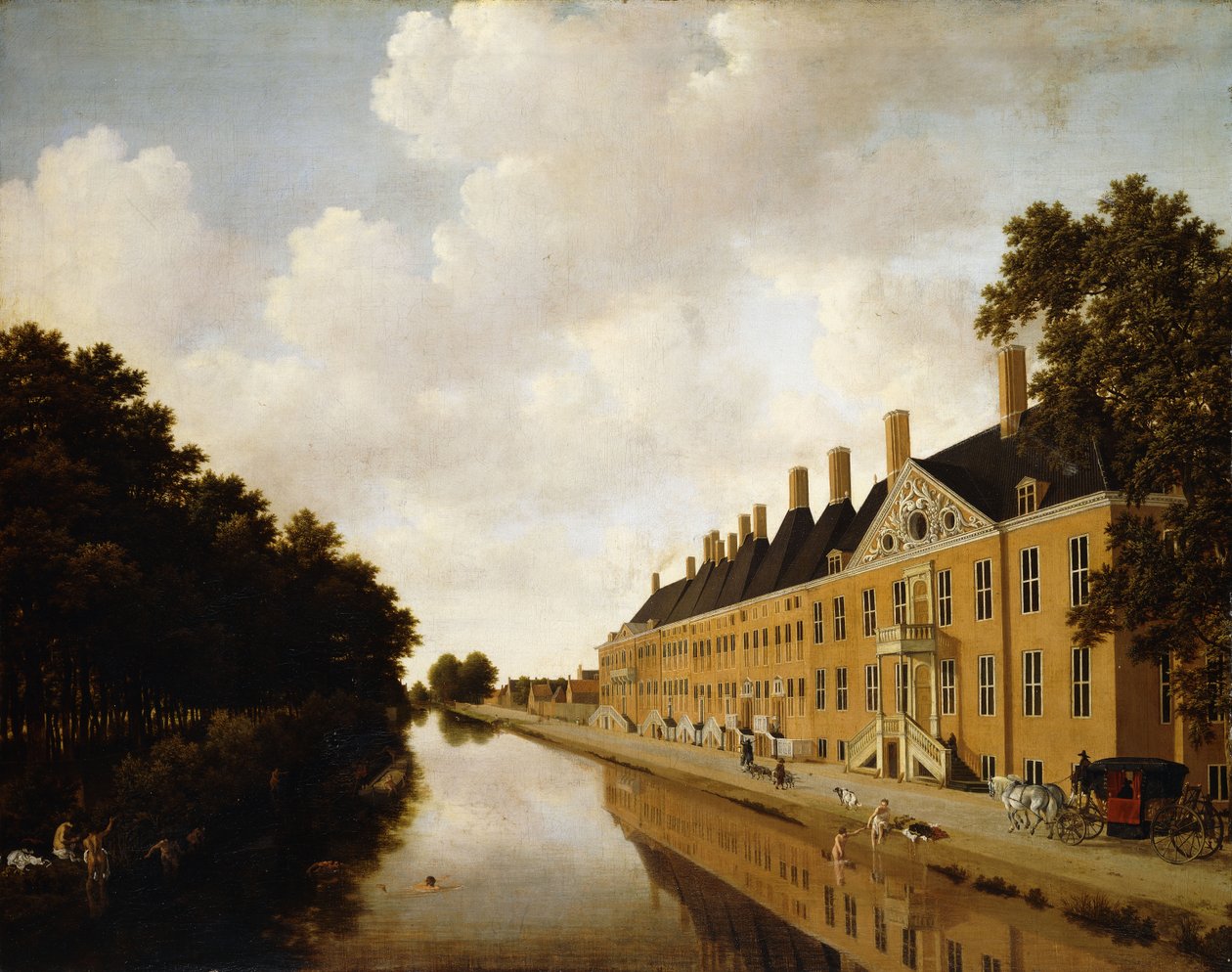 海牙公主谷的景色，望向Bezuidenhoutsebrug和Oost Singlesgracht，约1660年 作者 乔里斯·范德·哈根