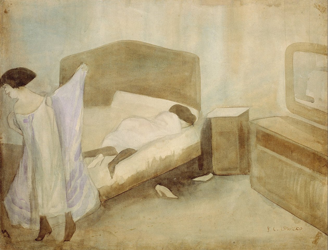 卧室 作者 何塞·克莱门特·奥罗斯科（JoséClemente Orozco）