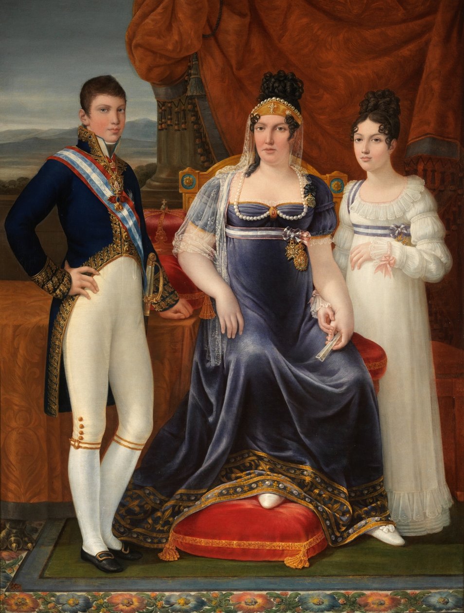 西班牙语  La reina de Etruria y sus hijos 伊特鲁里亚女王和她的孩子们 作者 何塞·阿帕里西奥（JoséAparicio）