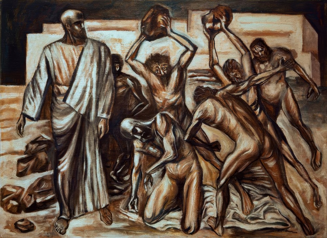 圣司提反的殉道 作者 何塞·克莱门特·奥罗斯科（JoséClemente Orozco）