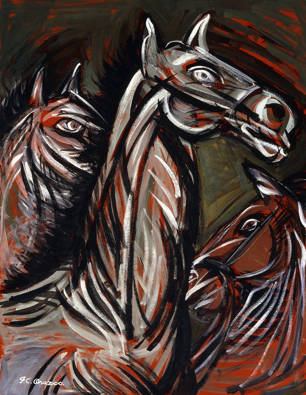 马匹; 马匹 作者 何塞·克莱门特·奥罗斯科（JoséClemente Orozco）