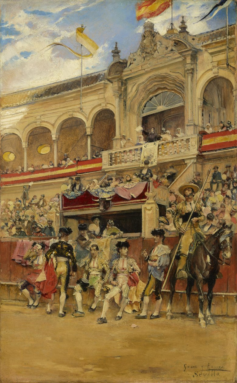 斗牛场内部，约1880年 作者 何塞·加西亚·拉莫斯（JoséGarcia Ramos）