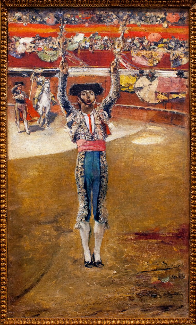 Laying the banners - Painting by Jose Garcia Ramos (1852-1912), Oil On Canvas - Museum of Fine Arts of Seville, Spain 作者 何塞·加西亚·拉莫斯（JoséGarcia Ramos）