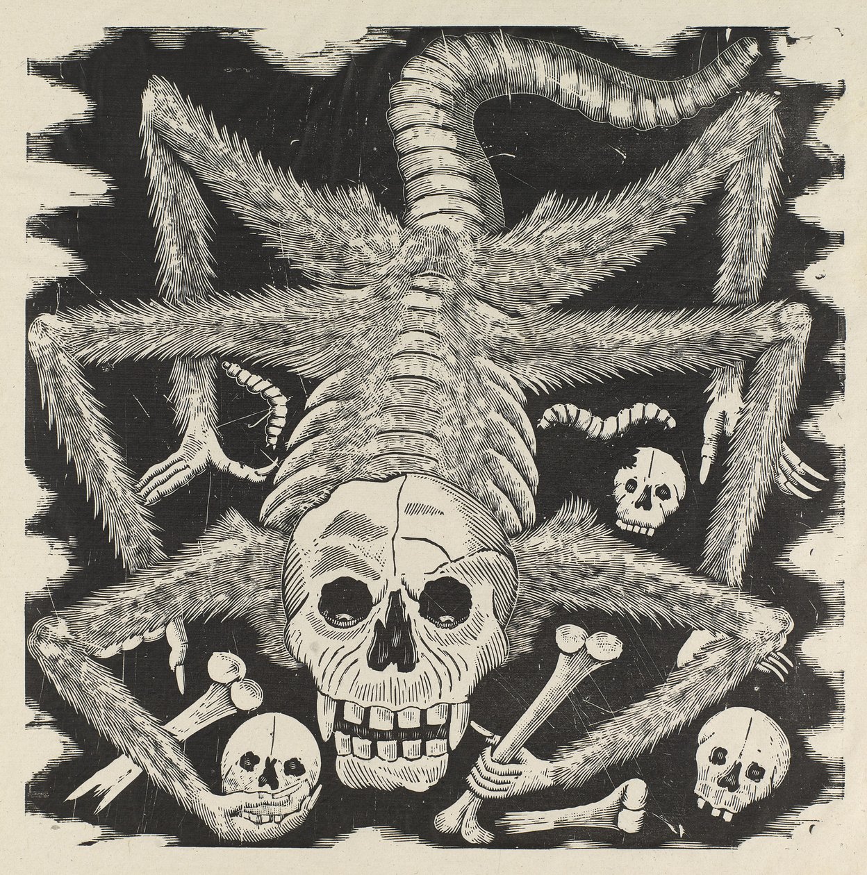 Calavera huertista，c.1914，1930年印刷（带雕刻的光刻蚀刻） 作者 何塞·瓜达卢佩·波萨达