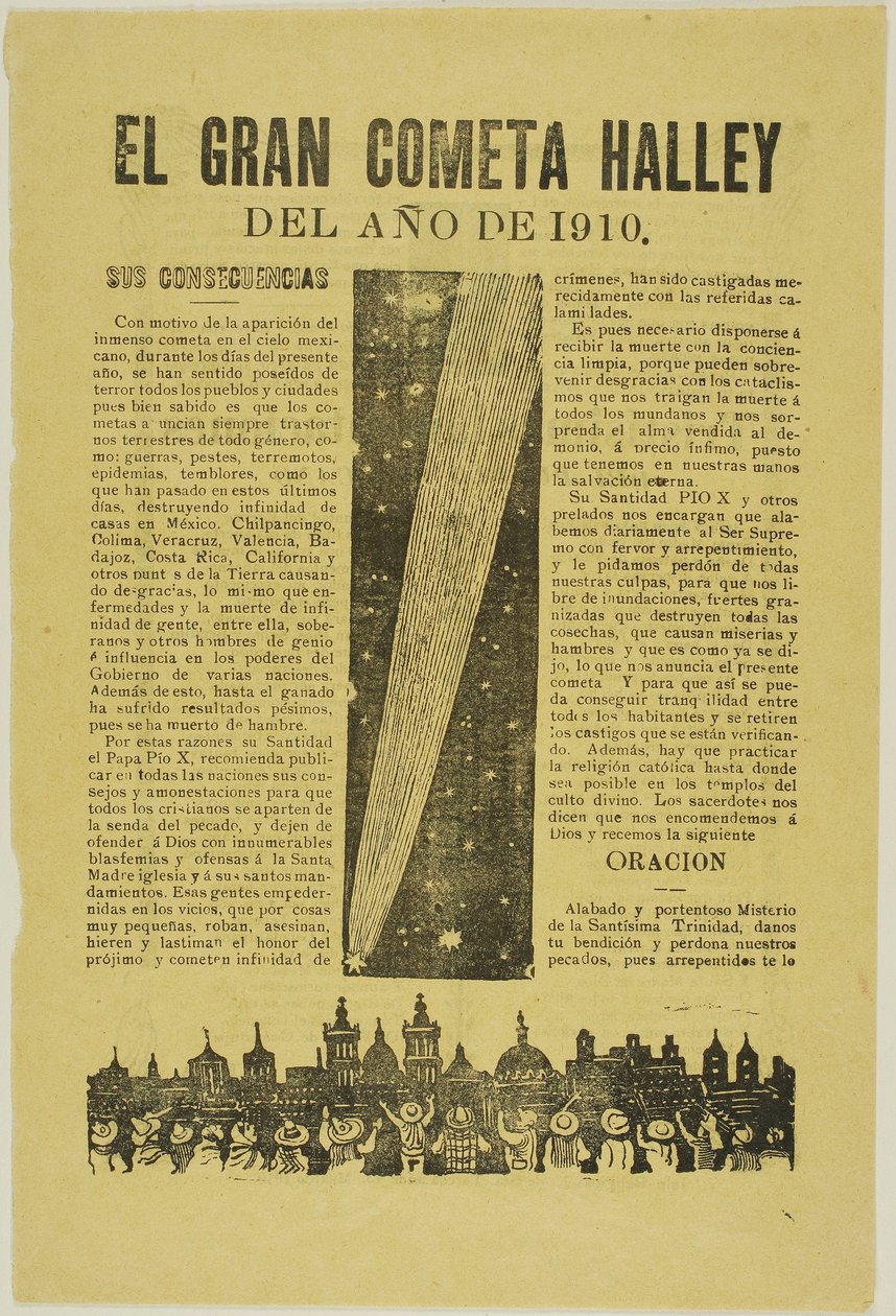 哈雷彗星，1899年，1910年出版 作者 何塞·瓜达卢佩·波萨达