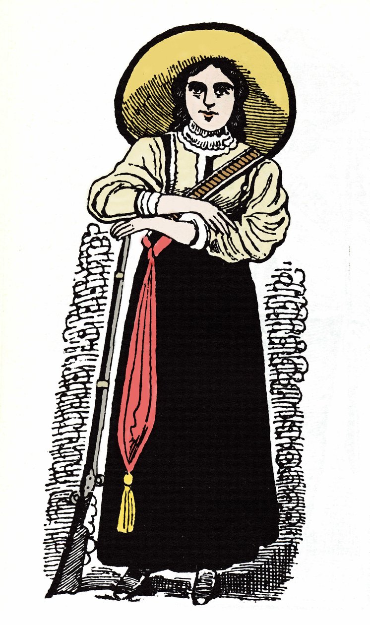 墨西哥革命（1910-1920）。墨西哥女兵。Xylography by Jose Guadalupe Posada (1852-1913). 作者 何塞·瓜达卢佩·波萨达