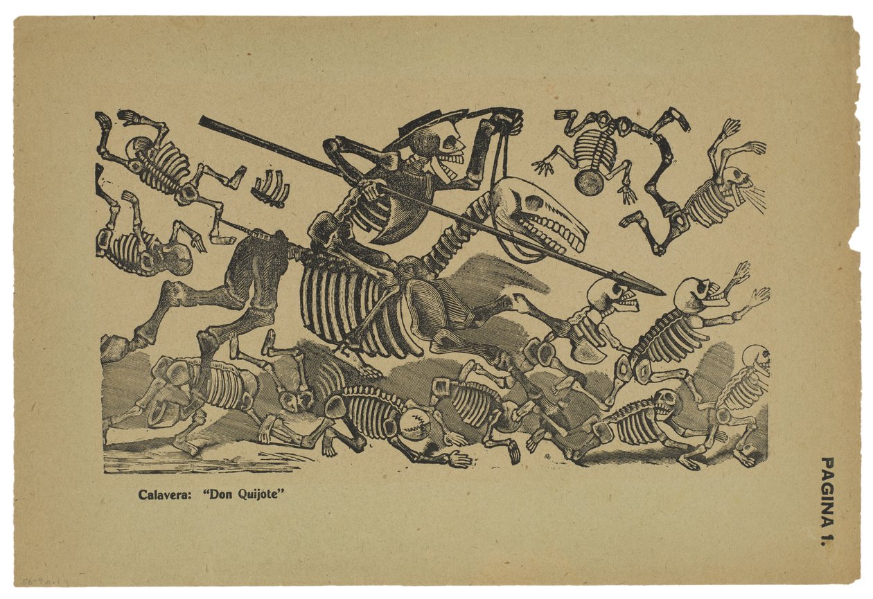 唐吉诃德的头骨，c.1910-13，印刷1943年（带雕刻的光刻蚀刻） 作者 何塞·瓜达卢佩·波萨达