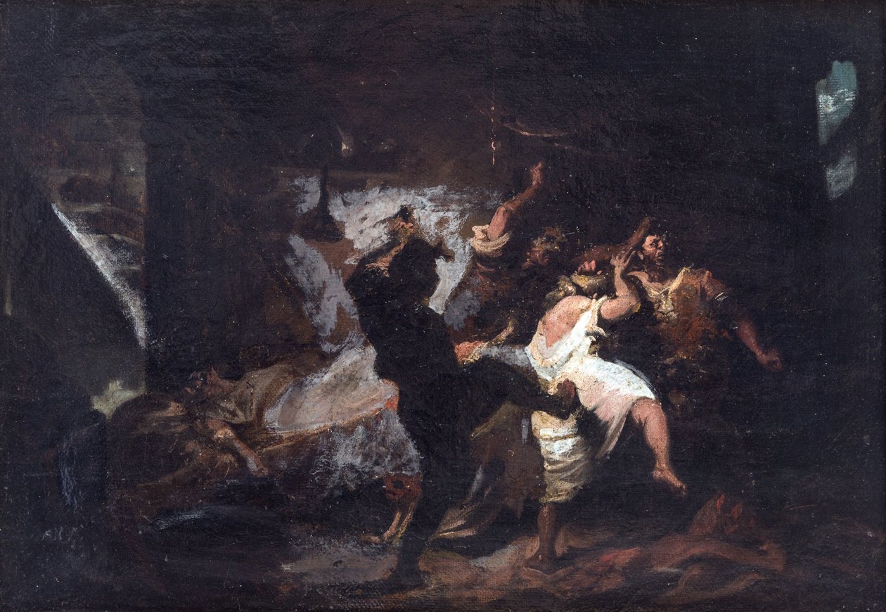 Scene extraite de Don Quichotte de Cervantes - Scene from Don Quijote de la Mancha by M. de Cervantes, by Jimenez Aranda, Jose（1837-1903）.布面油画 作者 乔斯·希门尼斯·阿兰达