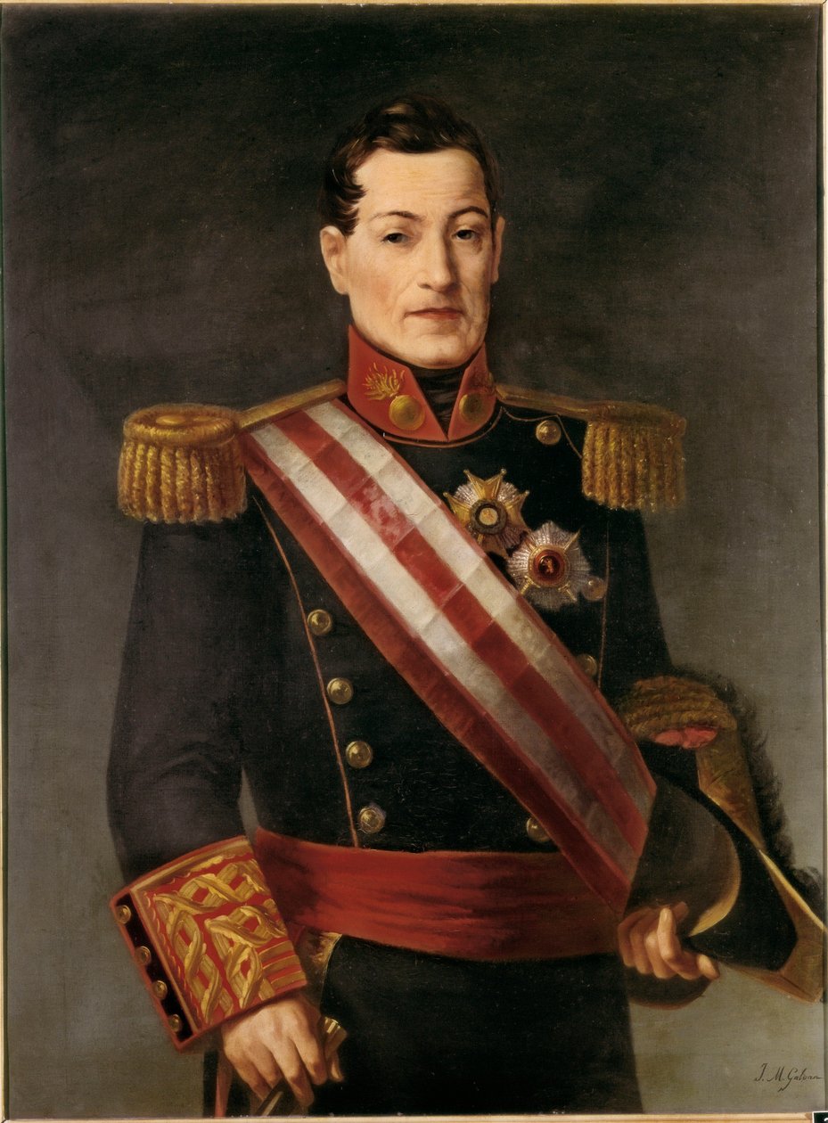 阿尔莫多瓦伯爵 Ildefonso Diez de Rivera（1777-1846 年）的肖像，西班牙军事家和政治家。何塞-玛丽亚-加尔万-坎德拉（1837-1899 年）的画作 19 世纪 作者 何塞·玛丽亚·加尔万和坎德拉