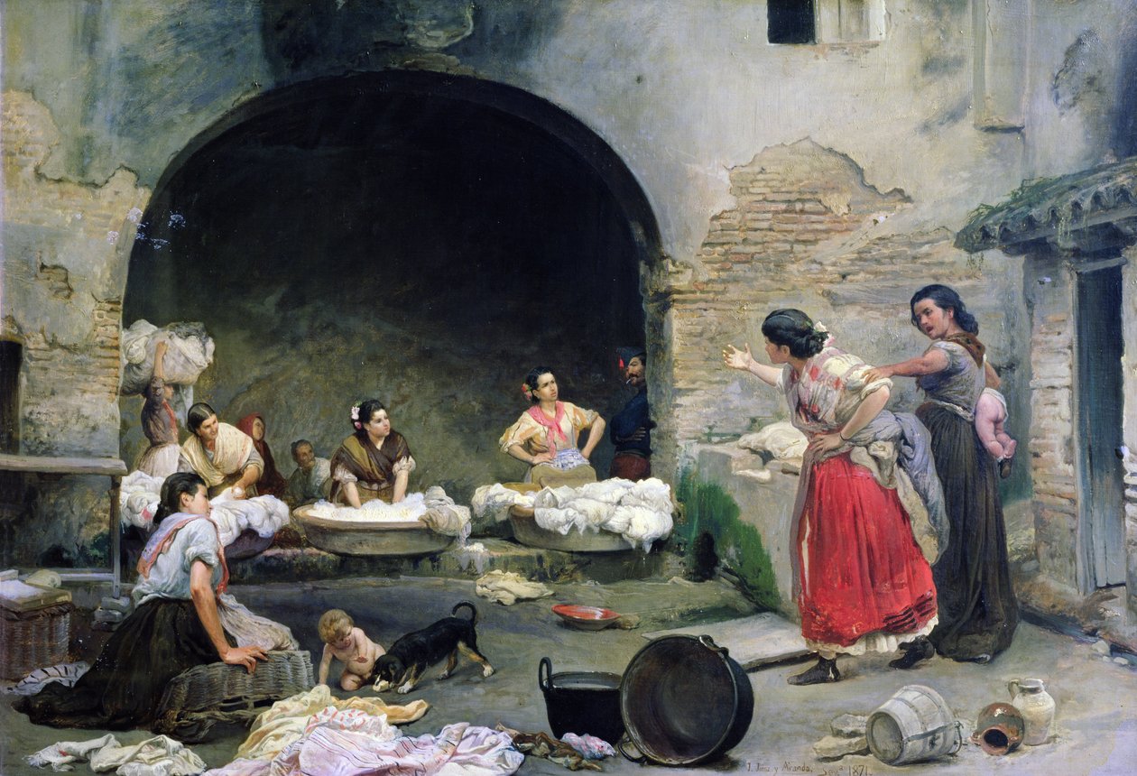 Washerwomen争执，1871年 作者 何塞·希门尼斯·阿兰达