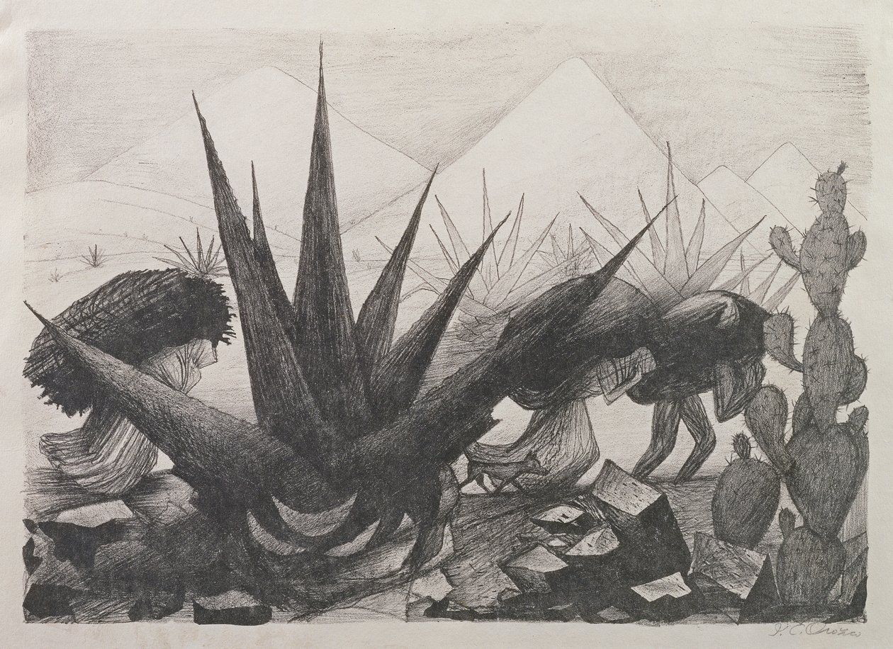 印第安人和麦格尼植物 作者 何塞·克莱门特·奥罗斯科（JoséClemente Orozco）
