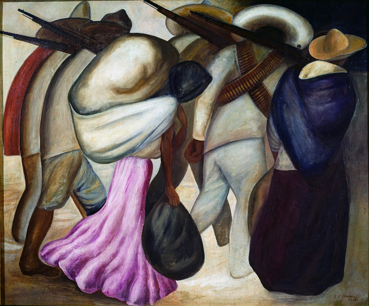 Las soldaderas The Soldates.何塞-克莱门特-奥罗斯科（1883-1949 年）的画作 1926 年墨西哥城，现代艺术博物馆 作者 何塞·克莱门特·奥罗斯科（JoséClemente Orozco）