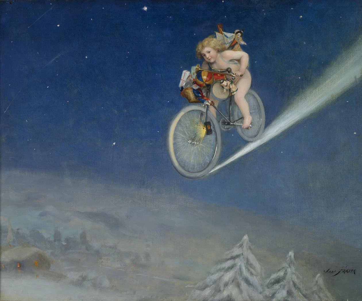 Christmas Delivery par Frappa, Jose (Joseph) (1854-1904), - Oil on canvas, 50,5x60,5 - Private Collection 作者 何塞·弗拉帕
