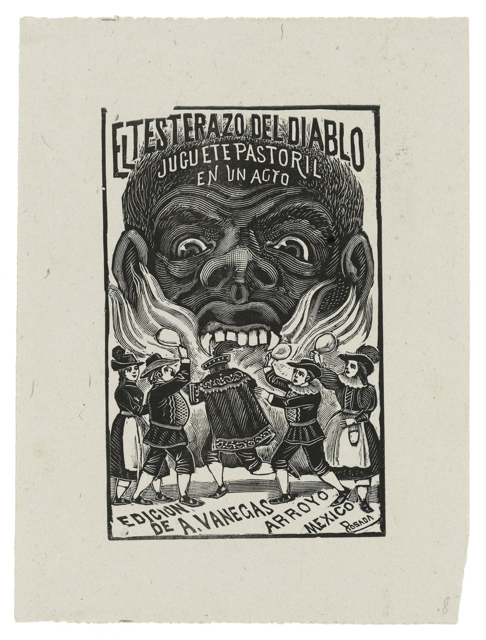 魔鬼的头，约1900年，1942年印刷（版画） 作者 何塞·瓜达卢佩·波萨达