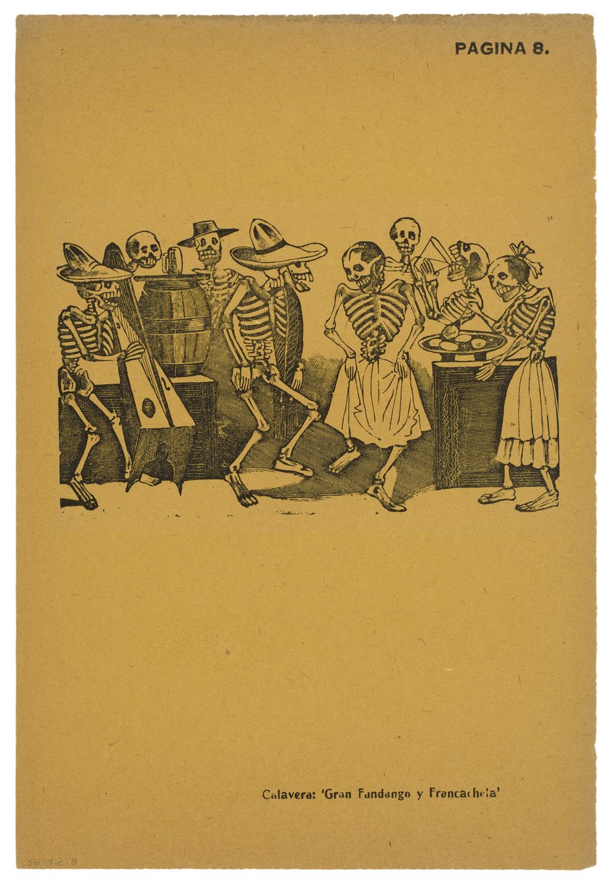 El Jarabe de ultratumba，约摄于1910年，于1943年印刷（带雕刻的浮雕蚀刻） 作者 何塞·瓜达卢佩·波萨达